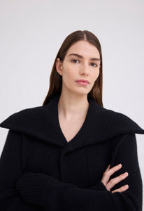 Jac+Jack Knitwear Saddle Cashmere Jacket - Black