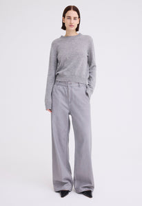 Jac+Jack Knitwear Peter Cashmere Sweater - Mid Grey Marle