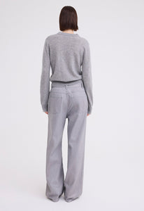 Jac+Jack Knitwear Peter Cashmere Sweater - Mid Grey Marle