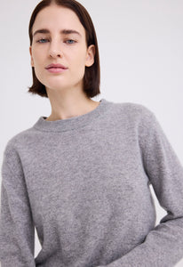 Jac+Jack Knitwear Peter Cashmere Sweater - Mid Grey Marle