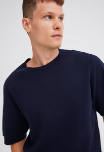 Jac+Jack Knitwear Marker Cotton Cashmere Sweater - Darkest Navy