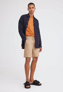 Jac + Jack AU Shirts + Polos Folded Collar Cotton Shirt  - Darkest Navy
