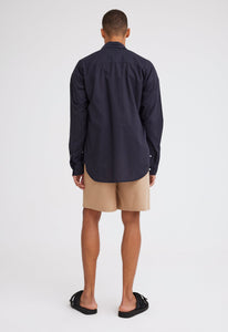 Jac + Jack AU Shirts + Polos Folded Collar Cotton Shirt  - Darkest Navy