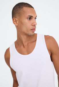 Jac+Jack Tees + Tanks Koen Ribbed Cotton Tank - White