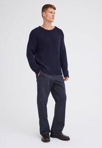 Jac+Jack Knitwear Hozier Cotton Wool Sweater - Navy