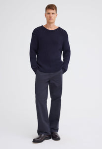 Jac+Jack Knitwear Hozier Cotton Wool Sweater - Navy