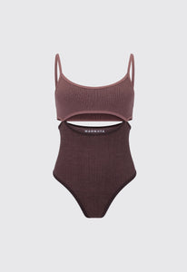 Nagnata Active NAGNATA Splice Bodysuit - Chocolate Brown