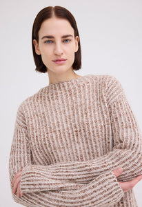 Jac+Jack Knitwear Burton Cashmere Sweater - Attica Brown Speck