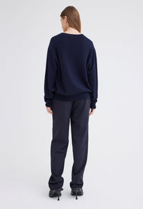 Jac+Jack Knitwear Sharpo Cashmere Sweater - Darkest Navy