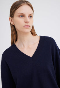 Jac+Jack Knitwear Sharpo Cashmere Sweater - Darkest Navy