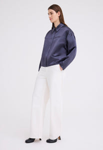 Jac+Jack Jackets + Coats Poulson Silk Bomber Jacket - Sly Blue