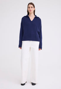 Jac+Jack Knitwear Sola Cashmere Sweater - Skipper Blue