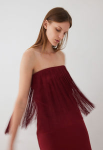 Jac+Jack Shirts + Tops Encore Strapless Fringe Top - Cheru Red