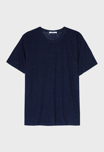 Jac + Jack AU Tees + Tanks Line Linen Tee - Darkest Navy