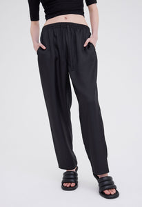 Jac+Jack Pants + Shorts Yuki Silk Pant - Black