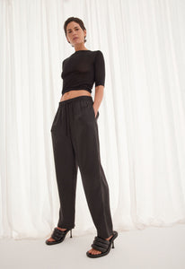 Jac+Jack Pants + Shorts Yuki Silk Pant - Black