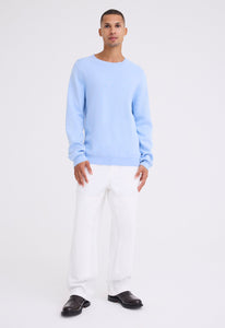 Jac+Jack Knitwear Poster Cotton Cashmere Sweater - Big Blue