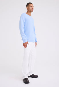 Jac+Jack Knitwear Poster Cotton Cashmere Sweater - Big Blue