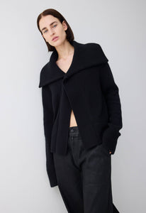 Jac+Jack Knitwear Saddle Cashmere Jacket - Black