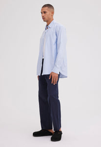 Jac + Jack AU Shirts + Polos Reddy Cotton Shirt - Blue Shadow Stripe