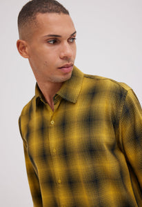 Jac + Jack AU Shirts + Polos Omar Cotton Shirt - Sharp Yellow Check