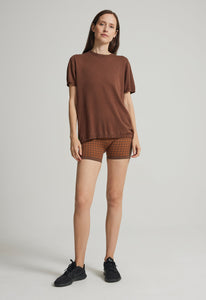NAGNATA Checked Out Knit Short - Cacao/Bronze