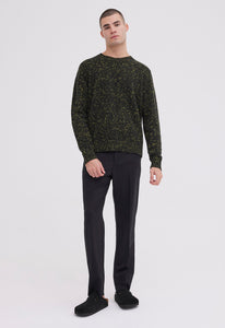 Jac + Jack AU Knitwear Barrow Wool Cashmere Sweater - Sharp Night Black/Yellow