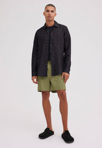 Jac + Jack AU Shirts + Polos Peck Linen Shirt - Black